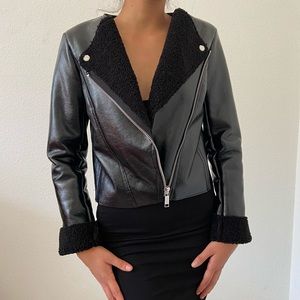 Michael kors leather zip up jacket 🖤